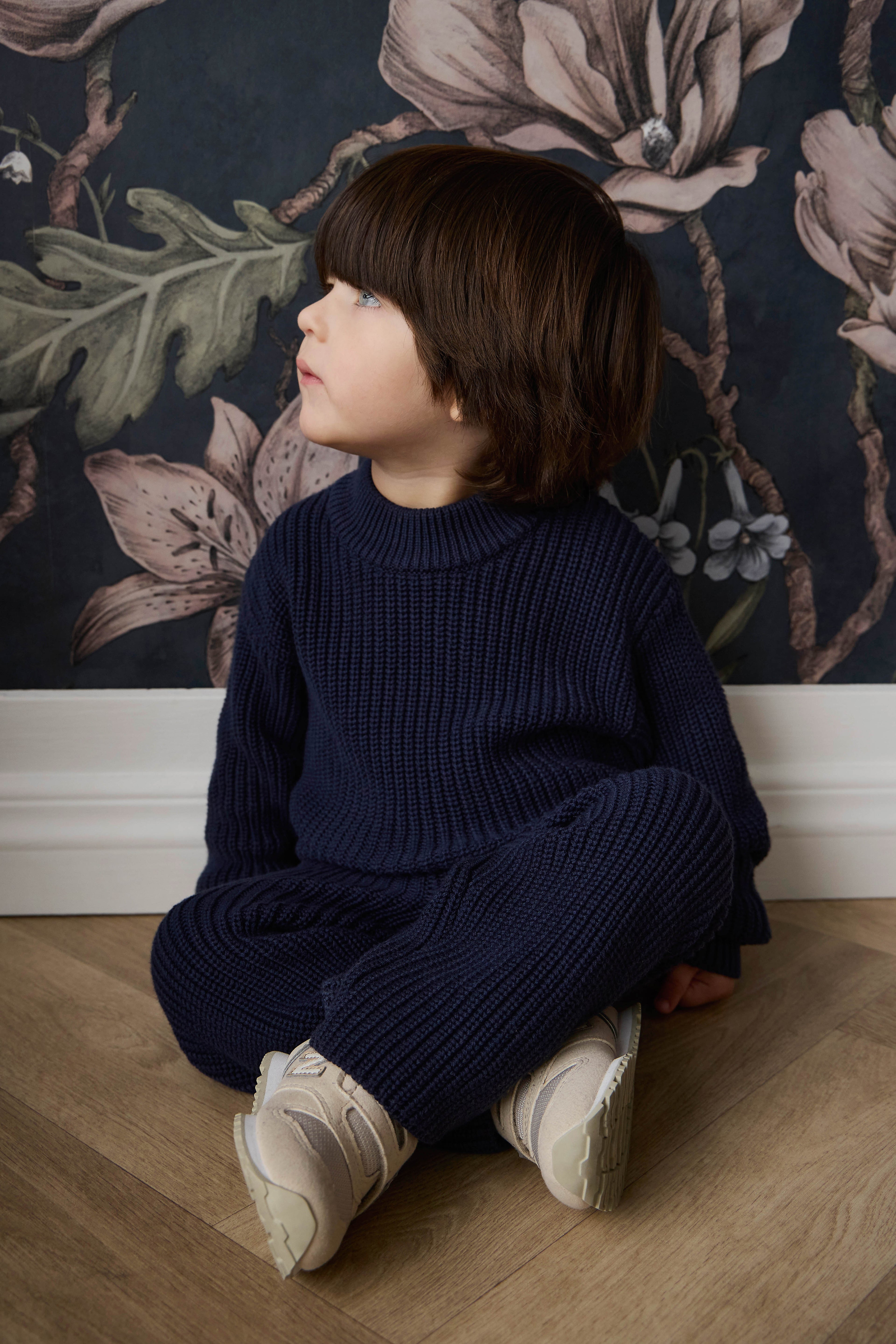 Pull en coton de qualité supérieure, rose classique et rêveur, avec col rond et poignets côtelés