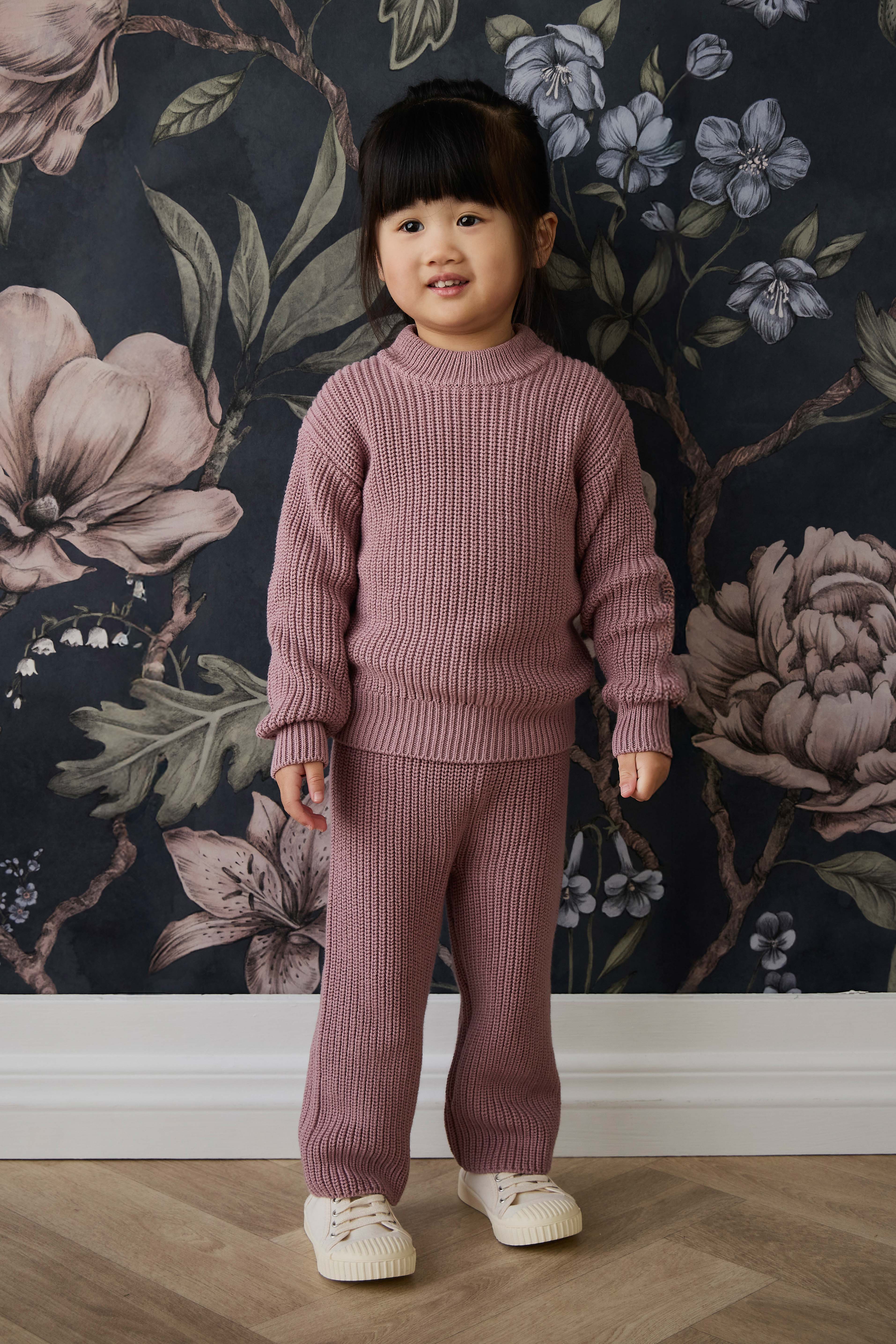 Pantalon décontracté en coton rose rêverie de qualité supérieure avec taille élastiquée et lien à nouer