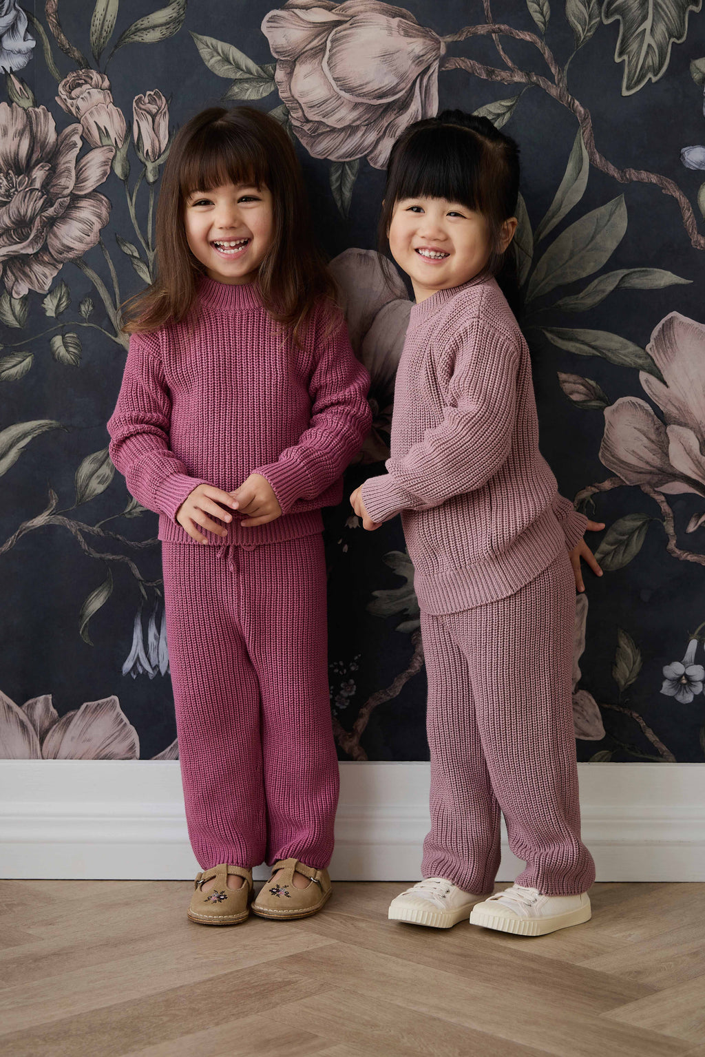 Pantalon décontracté en coton premium rose bruyère avec taille élastiquée et lien de serrage