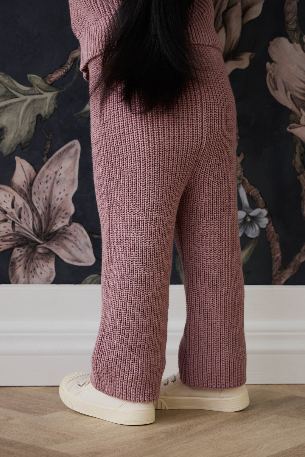 Pantalon décontracté en coton rose rêverie de qualité supérieure avec taille élastiquée et lien à nouer