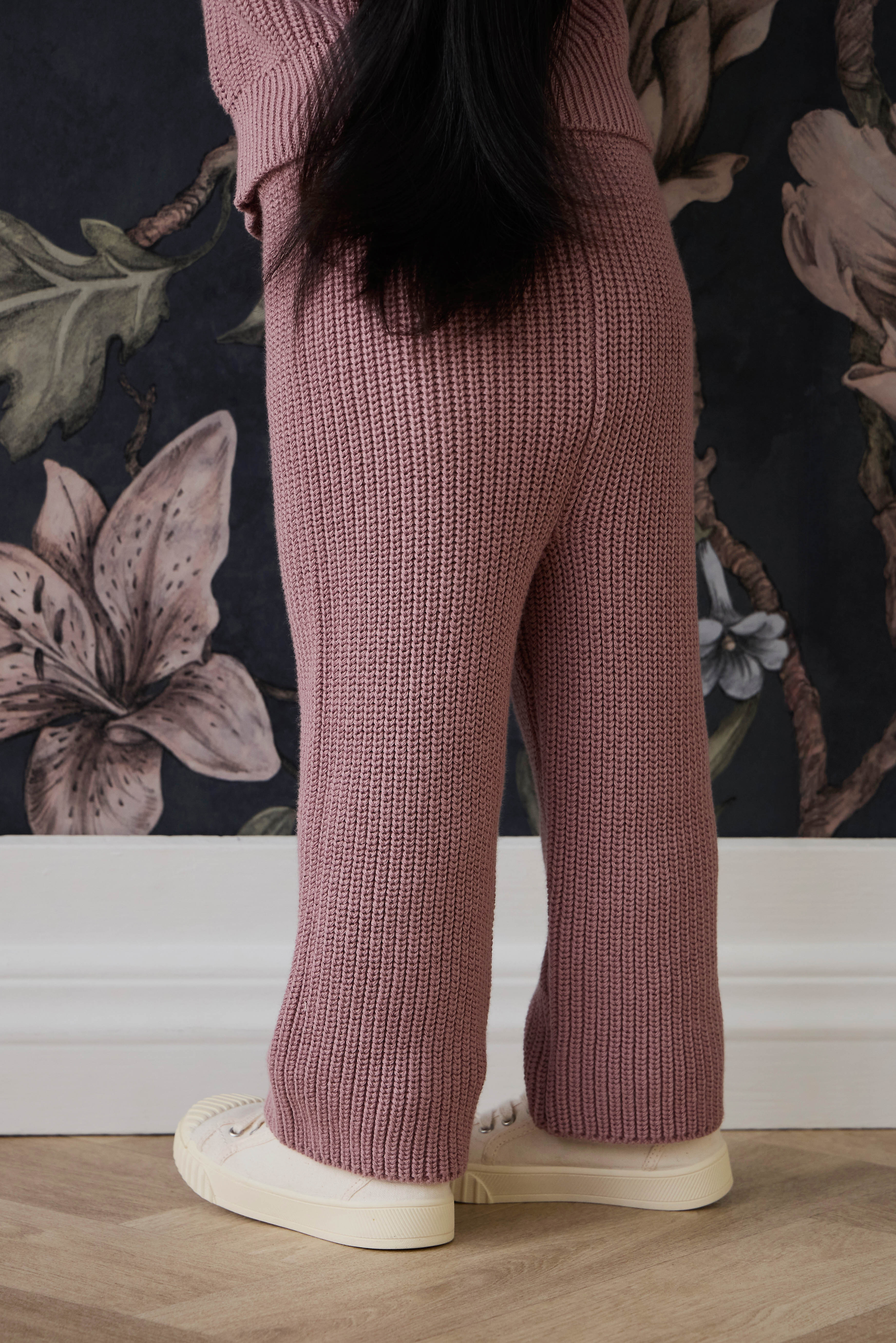 Pantalon décontracté en coton rose rêverie de qualité supérieure avec taille élastiquée et lien à nouer