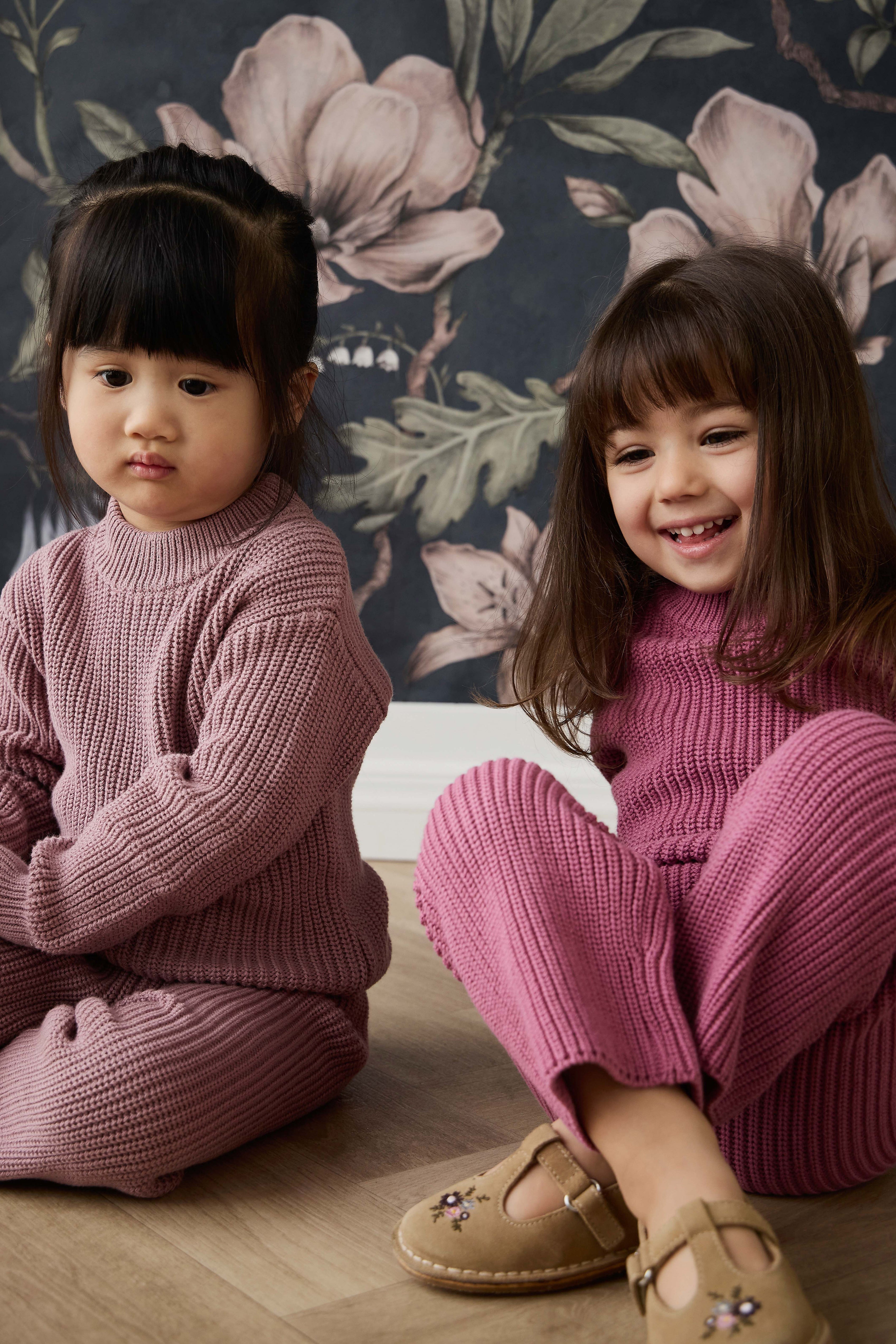 Pantalon décontracté en coton premium rose bruyère avec taille élastiquée et lien de serrage
