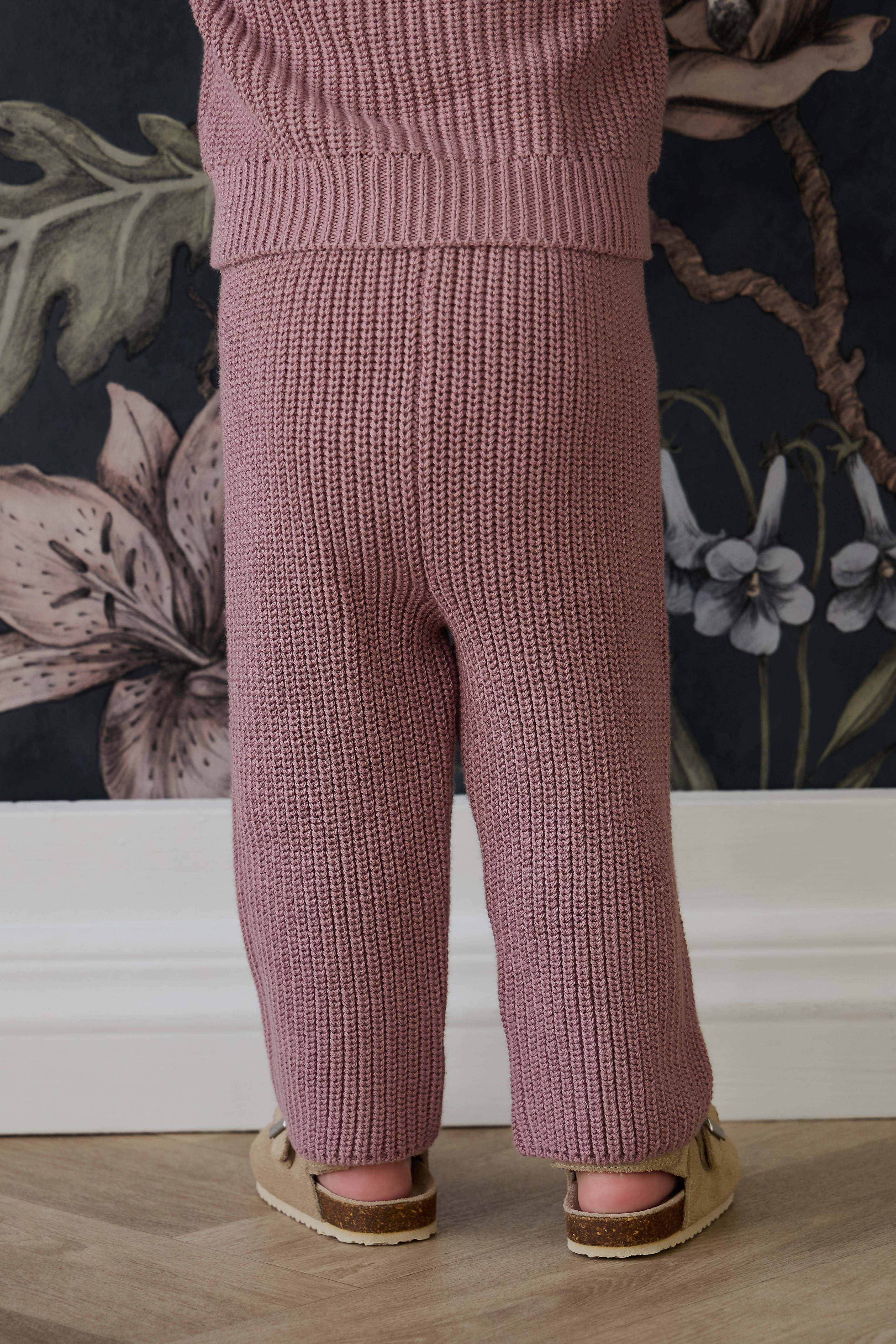 Pantalon décontracté en coton rose rêverie de qualité supérieure avec taille élastiquée et lien à nouer
