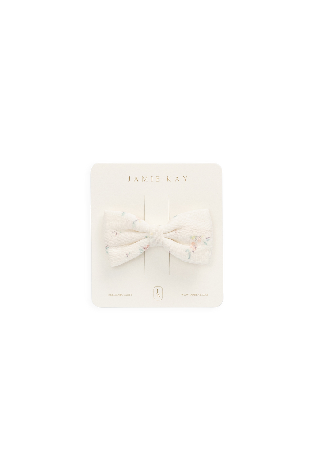 Accessoire à cheveux nœud en coton bio crème doux à fleurs