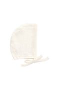 Bonnet en Coton Bio Pointelle « Parchemin Délicat » avec Liens à Nouer