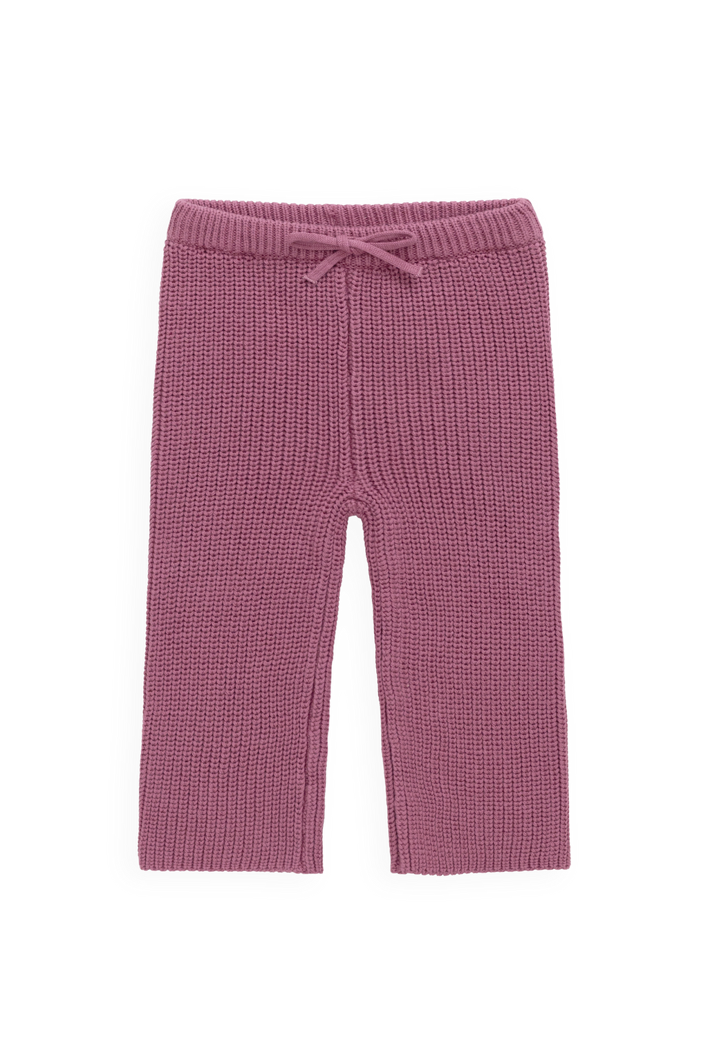 Pantalon décontracté en coton premium rose bruyère avec taille élastiquée et lien de serrage