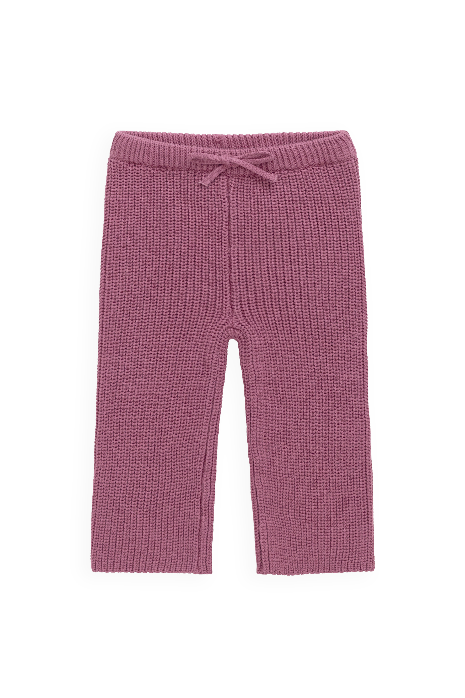 Pantalon décontracté en coton premium rose bruyère avec taille élastiquée et lien de serrage