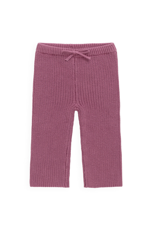 Pantalon décontracté en coton premium rose bruyère avec taille élastiquée et lien de serrage