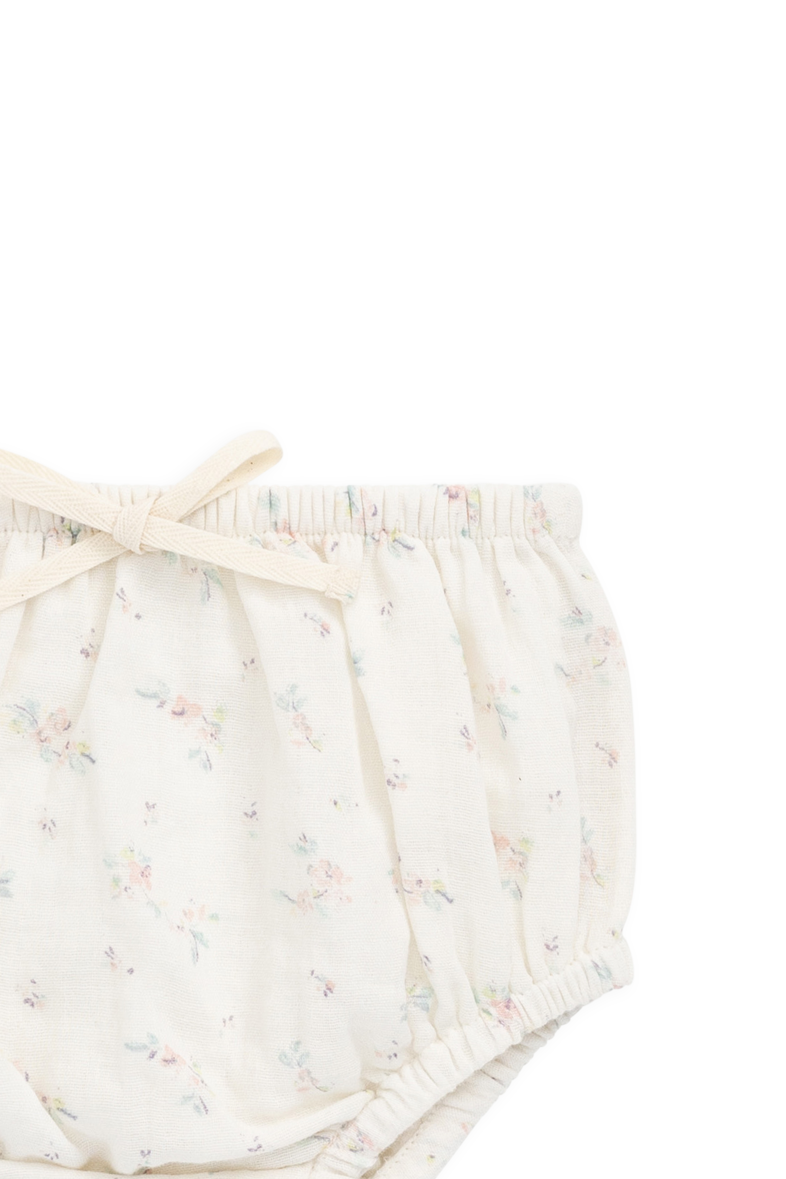 Bloomer classique en mousseline de coton biologique imprimé floral vintage avec nœud sur le devant