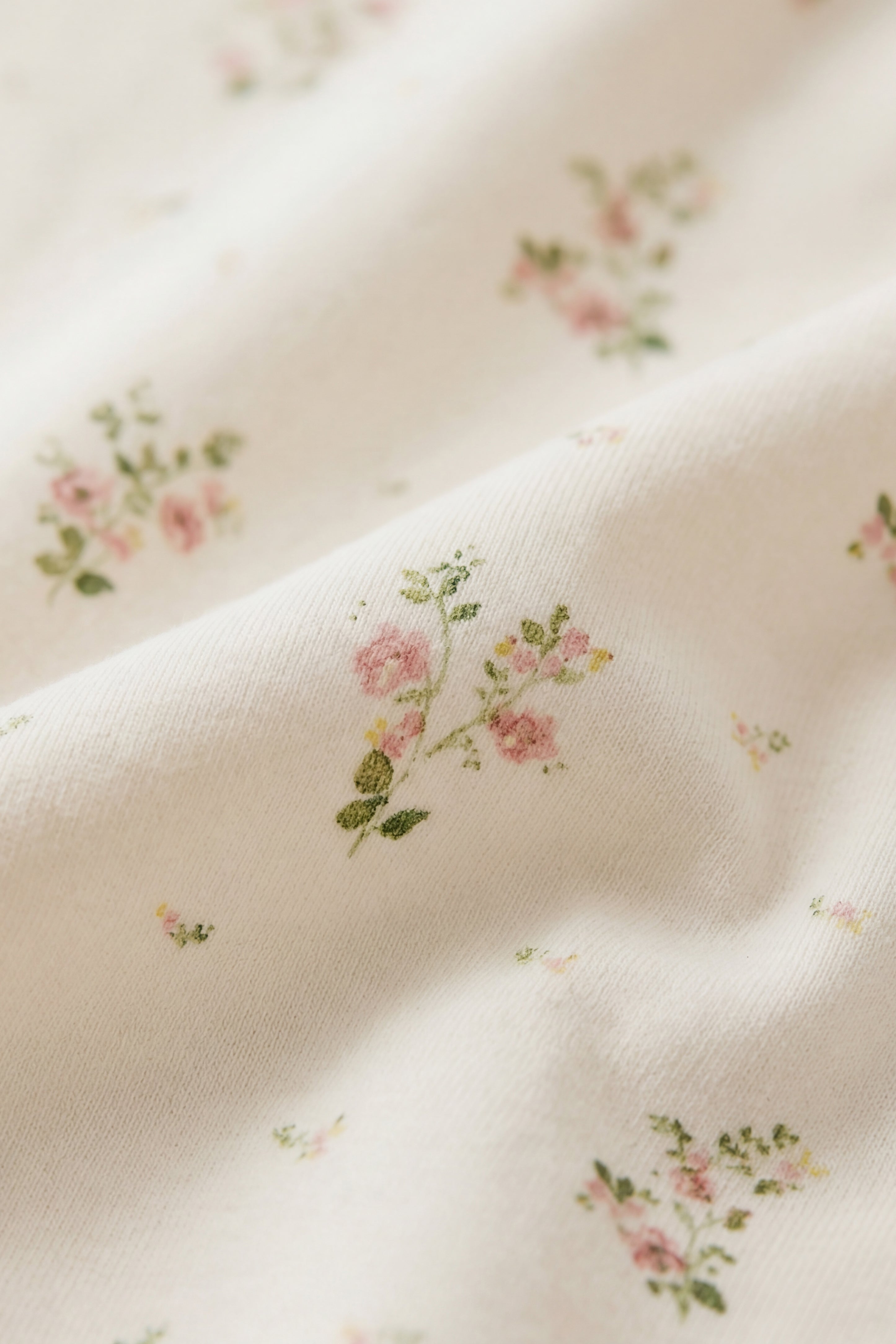Bloomer classique en coton biologique blanc à imprimé floral vintage avec détail à volants